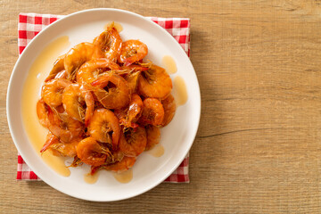 Sweet shrimps is Thai dish which cooks with fish sauce and sugar
