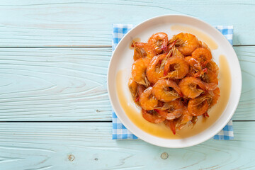 Sweet shrimps is Thai dish which cooks with fish sauce and sugar