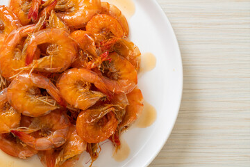 Sweet shrimps is Thai dish which cooks with fish sauce and sugar