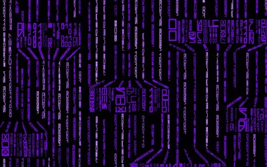 Background. Computer program code made of fictional letters.