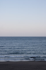 Sea and blue sky in the evening