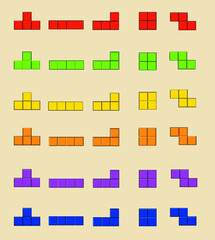 Tetris Vector collection pieces