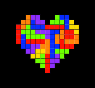 Vector Background Tetris Heart