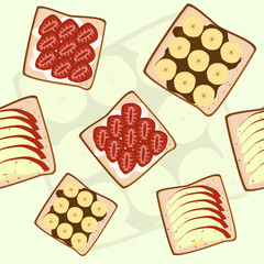Sandwiches Seamless Pattern Vector