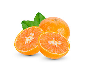 orange fruit isolated on white background.