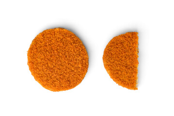 Fish burgers isolated on white background. Top view.