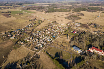 Aerial view of village Varme, Latvia.