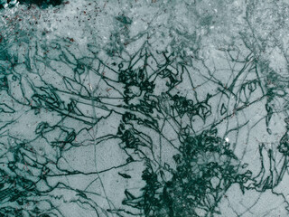 view over the frozen lake made by dji camera