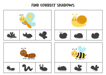 Find correct shadow. Printable clip card games for children.