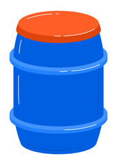 Empty container, use canister isolated on white, gasoline tank, storage equipment, design, flat style vector illustration.