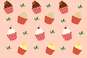 Cake Seamless Pattern Vector