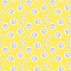 Vector seamless pattern with cat footprints. Can be used for wallpaper, web page background, surface textures.