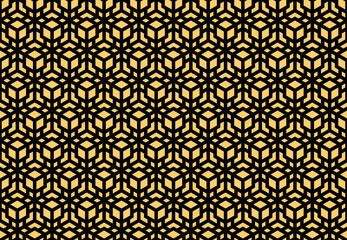 Abstract geometric pattern. A seamless vector background. Gold and black ornament. Graphic modern pattern. Simple lattice graphic design