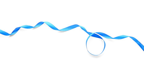 Fototapeta premium Blue ribbon on white background