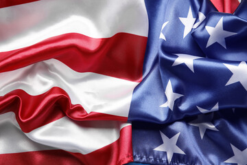 USA flag as background, closeup