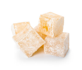 Turkish delight on white background