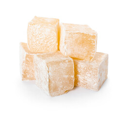 Turkish delight on white background
