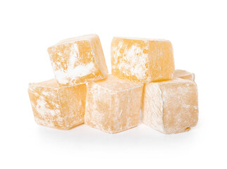 Turkish delight on white background