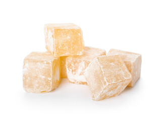 Turkish delight on white background