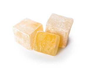 Turkish delight on white background