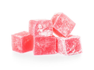 Turkish delight on white background