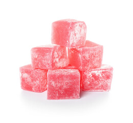 Turkish delight on white background
