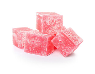 Turkish delight on white background