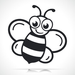 honey bee black vector cartoon