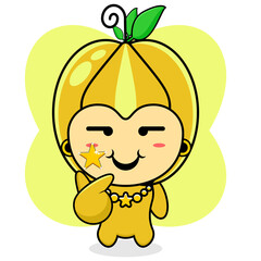 cartoon character illustration
star fruit love hand.