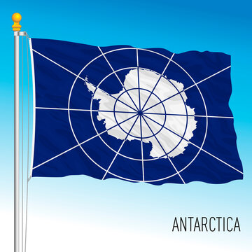 Antarctica continental flag, vector illustration