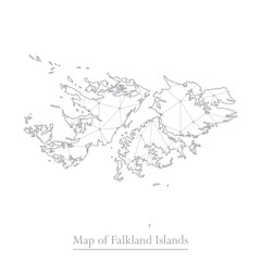 Vector map of Falkland Islands with trendy triangles design polygonal abstract. Vector illustration eps 10