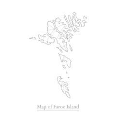 Vector map of Faroe Islands with trendy triangles design polygonal abstract. Vector illustration eps 10