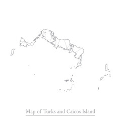 Vector map of Turks and Caicos Islands with trendy triangles design polygonal abstract. Vector illustration eps 10