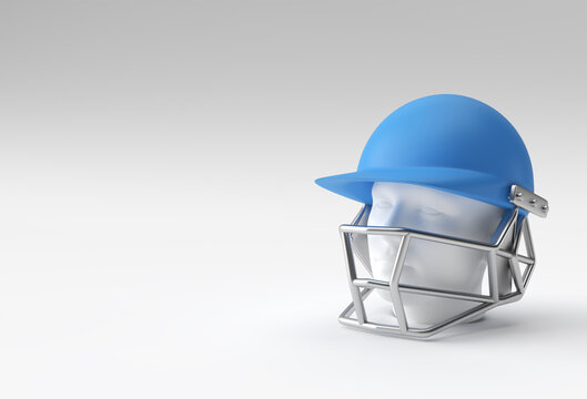 Realistic 3d  Render Cricket Helmet mockup isolated on white Background