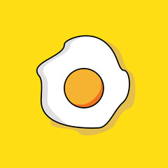 Fried egg isolated on yellow background