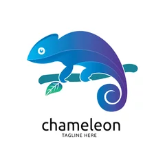 Tuinposter Modern Chameleon logo, perfect for Creative Business logo and reptile store    © ari