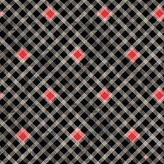 Vector red squares check black seamless pattern