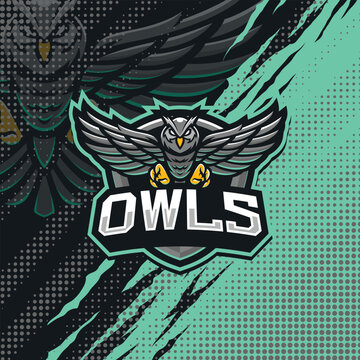 Owls mascot logo design illustration