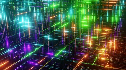 Abstract futuristic sci-fi neon and digital light background