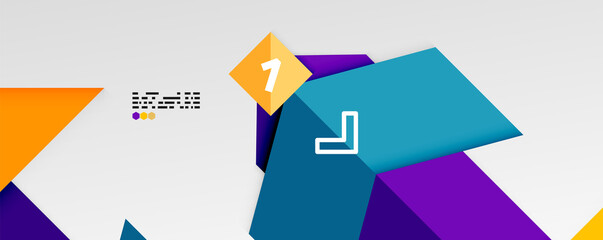 Shiny color triangles and geometric shapes vector abstract background