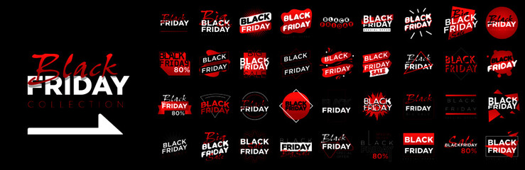 Vector Illustration for black friday sale label tag set. For art template design, page, mockup brochure style, banner, idea, cover, booklet, print, flyer, book, card, ad, sign, poster, badge