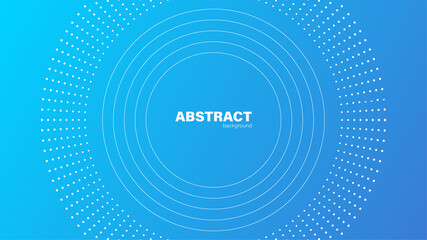 Abstract blue background and circle lines, background with copy space for design, vector.