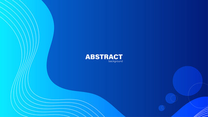 Abstract blue background and curve lines, background with copy space for design, vector.