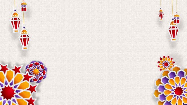 4K seamless looping EID MUBARAK celebration background 