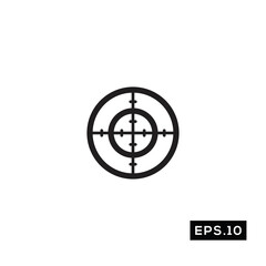 Scope icon vector. Crosshair icon or logo symbol vector