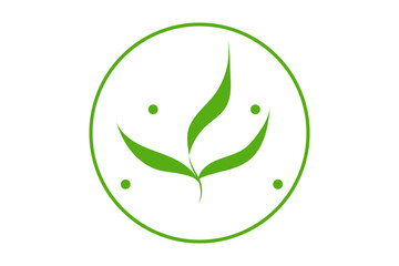 A logo or icon of leaves. Good for any project. Vegan, vegetarian, organic, spa, logotype, yoga, meditation.