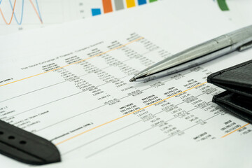 finance statement read and check number for business analysis