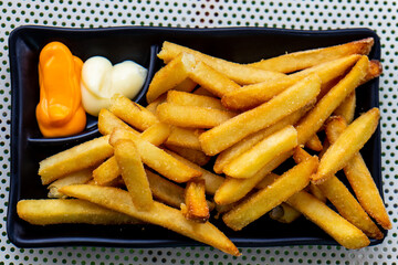 french fries on a table