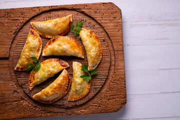 Argentinian empanadillas with minced meat and vegetables.