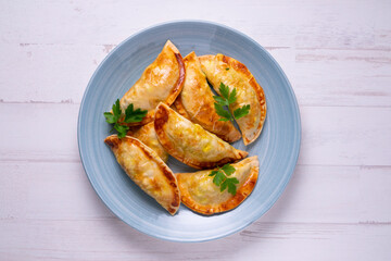 Argentinian empanadillas with minced meat and vegetables.